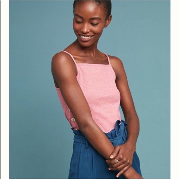 Anthropologie Meadow Rue Pantego Side Button Tank Top Red Sleeveless Sz S - Picture 13 of 13